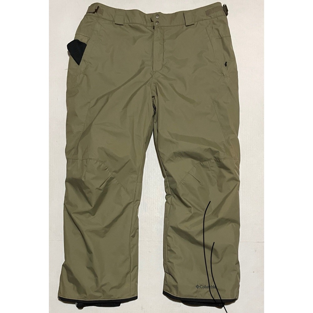 Columbia Bugaboo II Omni-Tech Snow Ski Pants Men's Size XL Short‎ Olive Green